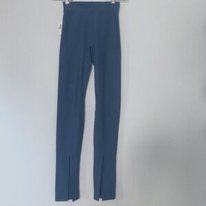 NWT Sincerely Jules Stylish Lotus Front Slit Leggings XS Lagoon